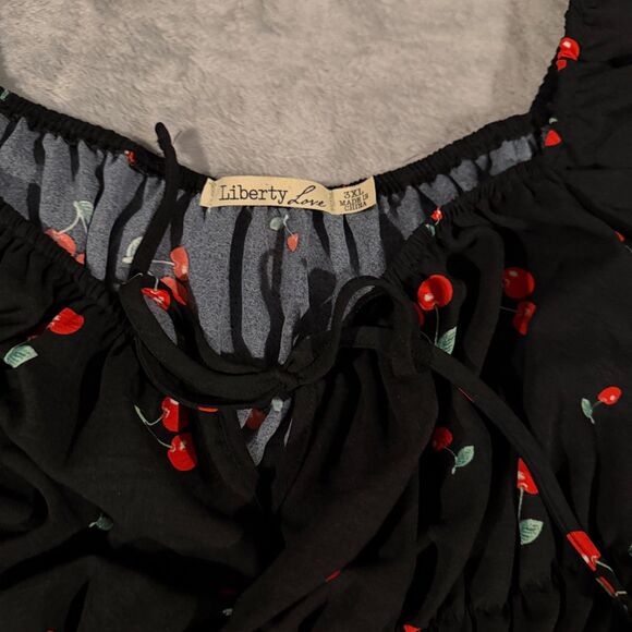 Liberty Love Cherry Tiered Peasant Dress - Picture 3 of 4